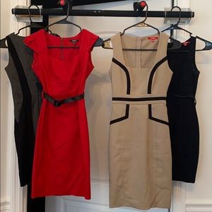 4 XOXO Dresses Sz 0/0 - Black Red/Coral, Tan/Beige